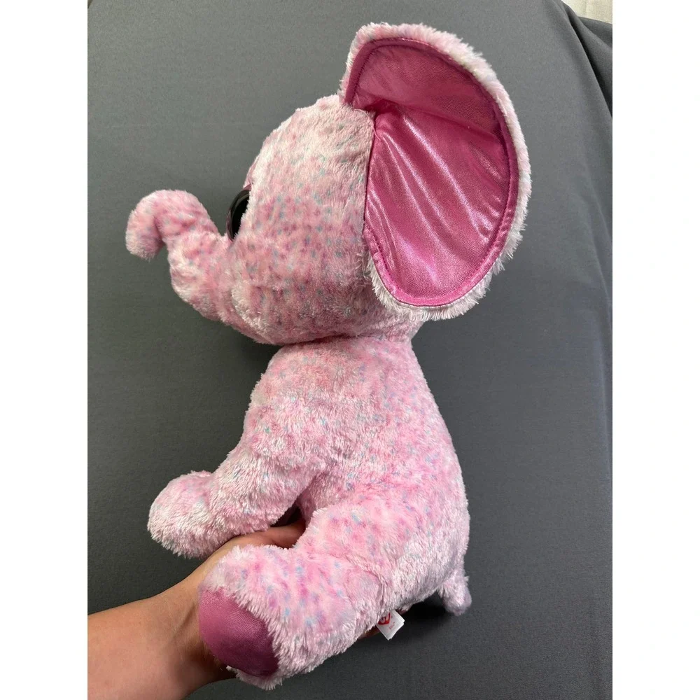Ty Beanie Boos Ellie Pink Elephant Plush Medium 13 inch Glitter Eyes Stuffed Toy